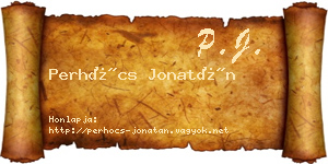 Perhócs Jonatán névjegykártya